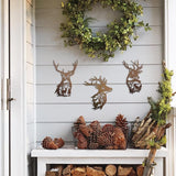 J-Fly Deer Metal Wall Art 9 Inch Deer Silhouette Wall Decor Rustic Forest Hunting Sign Woodland Valentine Decor for Fence Patio Porch Farmhouse Indoor for Living Room Bedroom Bathroom 3 Piece Set