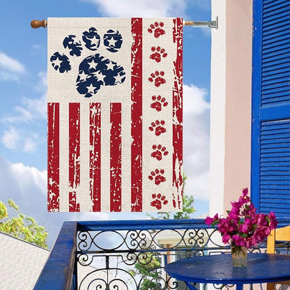 4th of July House Flag Dog Stars and Stripes Double Sided USA Flag Patriotic Memorial Day Independence Day Yard Outdoor Decorations 28x40 Inch