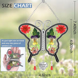 KY&BOSAM Suncatcher Butterfly Stained Glass FHL Butterfly Suncatchers Ornament hangings for Windows Wind Chime with Pressed Flower Butterfly Embedded in Glass Mother`s Day Birthdays