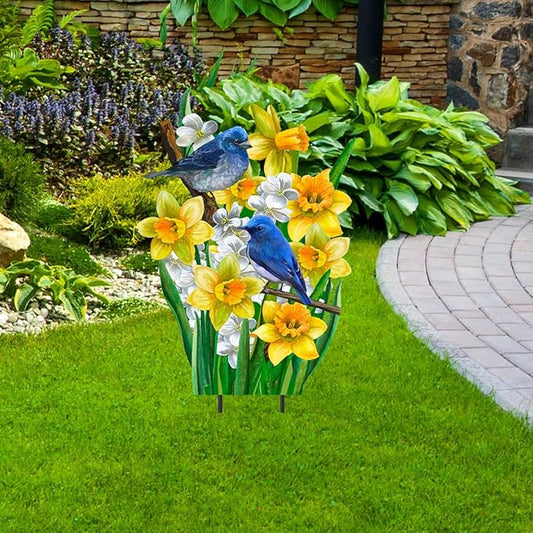 Briarwood Lane Bluebirds and Daffodils Metal Art