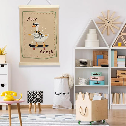NQDWX Trendy Silly Goose Hanging Flag - Whimsical Animal Wall Decor for Kids Room, 12x17 Inch Playful Nursery Banner, Unique Gift for Teens & Goose Lovers. (147)