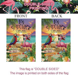 Baccessor Summer House Flag 28 x 40 Inch, Flamingo Its 5 O'Clock SOMEWHERE Double Sided Burlap Welcome Large Yard Flag Seasonal Holiday Lawn Proch Outdoor Outside Decor
