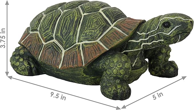 Sunnydaze Terrance the Tortoise 9-Inch Long Polystone Indoor/Outdoor Garden Statue