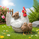 Teaeeno Chicken Statues Garden Decor,Funny Garden Chicken Outdoor Statue Decorative,Chicken Farm Animals Decor,Funny Yard Patio Art Decoration Ornament,Animal Statue Table Ornament,Rooster Statue