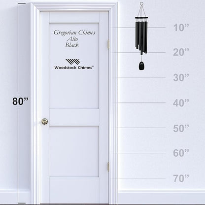 Woodstock Chimes Signature Collection, Gregorian Chimes, Alto (27'') Black, Inspirational and Memorial Wind Chimes for Outdoor, Patio, Home or Garden Décor (GABB)