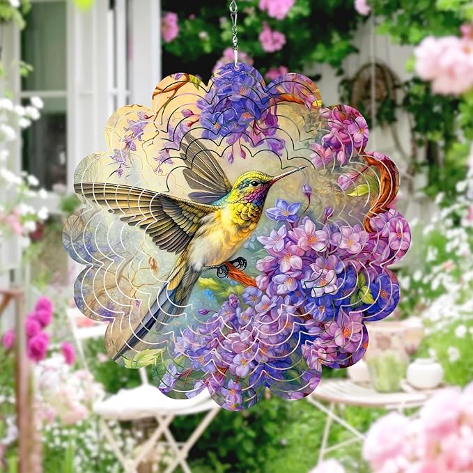 Hummingbird Gifts for Mom, Moms Wind Spinners, Mother's Day Best Gift for Mom, Mother Birthday Gift from Daughter Son, Love Reminder Gifts for Mother's Day, Garden Decor Gifts for Outside, Patio, 12in