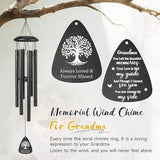 Memorial Gifts for Loss of Grandma, 25''Memorial Wind Chimes of Sympathy Gifts for Loss of Grandma,Condolence/Bereavement/Remembrance Gift,Windchimes in Memory,Funeral Decor for Garden Outside,Black