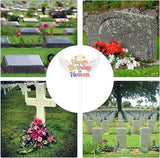 Happy Birthday Grave Decorations, Grave Marker Metal Memorial Remembrance Stake Decor for Garden Yard Outdoor Birthday Decoration Supplies, Heart Memorial Plaque Stake