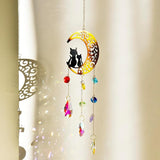 Moon Crystal Suncatcher, Hanging Garden Suncatchers, Crescent Moon Crystal Decoration for Window & Garden, Decorative Hanging Ornament