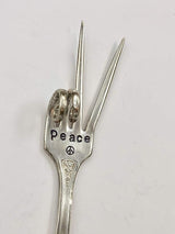 Plant Marker, Peace Sign Fork, Container Indoor Garden, Recycled Fork Stamped