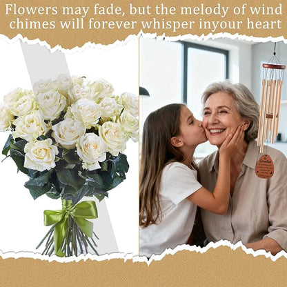 Grandma Gifts Wind Chimes - Grandma Birthday Christmas Mothers Day Retirement Gifts Ideas, Grandmother Wind Chime Presents from Granddaughter Grandson Grandkids