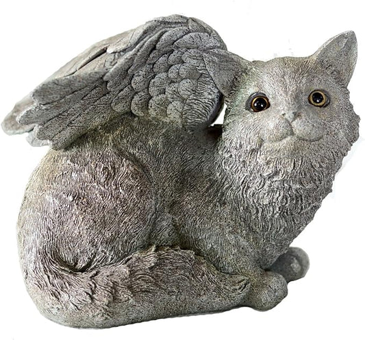 Michael Carr Designs Lying Down Stone Guardian Cat Outdoor Cat Figurine for Gardens, patios and lawns (80110)