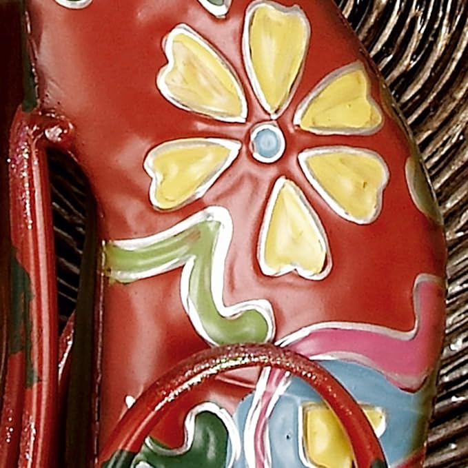 Deco 79 Metal Dog Decorative Garden Sculpture Indoor Outdoor Garden Statue with Floral Pattern, Outdoor Sculpture 12" x 6" x 17", Multi Colored
