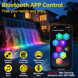 T-SUN Color Changing Pond Lights LED Underwater APP and Remote Control Submersible Fountain Lights IP68 Waterproof Landscape Spotlight Fish Tank Light for Koi Pond Aquarium Garden (Set of 2)
