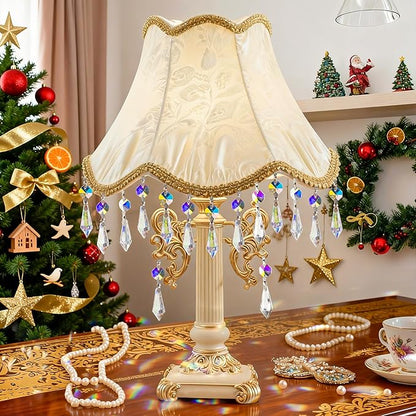 kanpura 25pcs Hanging Chandelier Crystals Icicle Prisms Pendants Glass Beads Replacement Parts for Chandeliers Christmas DIY Decoration(38mm AB)