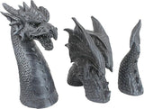 Design Toscano The Dragon of Falkenberg Castle Moat Lawn Garden Statue, 28 Inch Long, 14 Inch Tall, Cast Stone Resin, Gray Stone Finish