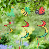Relaxdays Spiral Set of 3 Animal Motifs Decorative Wind Chimes for Outdoors, Hanging Wind Vane Garden & Balcony, Colourful