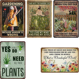5 Pack Garden Signs Vintage Metal Tin Signs For Outside Garden Signs Decorative Outdoor Plant Lover Gifts Gardening Gift For Women Yard Sign Funny Gardening Decor 12x8 Inch