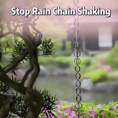 Rain Chain Anchor Stake for Copper Gutter Chains, 30'' Powder Coated Iron Downspout Chains Anchoring, Universal Fit Outside Rain Catcher System Accessories, Replacement for Basin and Barrel in Spring.