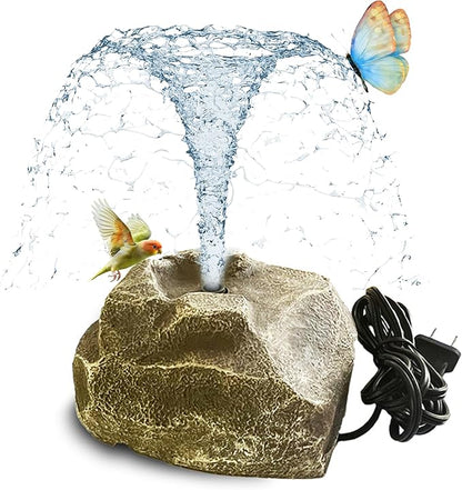 Solar Fountain Bird Bath with Solar Panel, Granite Water with 8 Nozzles Solar Water Fountain for Birdbath Outdoor, Pond, Patio Garden, and Fish Tank,Outdoor Garden, Pond & Water Features