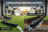 Corrugated Pond Tubing - Flexible, Kinkproof, Reinforced PVC Hose for Water Gardens, Pumps, Waterfalls & Aquaculture (10 Feet Black, 1-1/2 Inch)