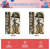 AVOIN colorlife Memorial Day Thank You Heroes Garden Flag 12x18 Inch Double Sided, Military Soldiers Boots Patriotic Veteran Yard Outdoor Decoration