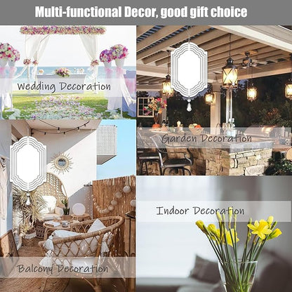 4Pack 8inch Sublimation Wind Spinner Blanks 3D Aluminum Metal Wind Sculpture Kinetic Spinners for Yard and Garden Indoor Art Ornaments Hanging Decoration (Vintage Frame)