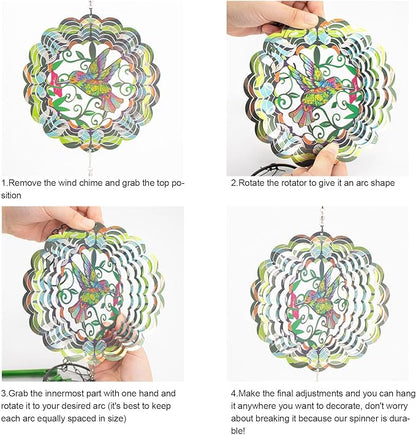 Wind Chimes with Hummingbird Wind Spinner, Gifts for Men, Women, Retirement, Teacher, Parents - Outdoor Hanging Decor Clearance for Garden, Patio, Backyard Or Porch