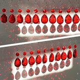 H&D HYALINE & DORA 3Inch Crystal Suncatcher Bauhinia Prisms Pendants 10Pcs Chandelier Crystals Replacement Hanging Sun Catcher Beads for DIY Arts Crafts Decor (Red)