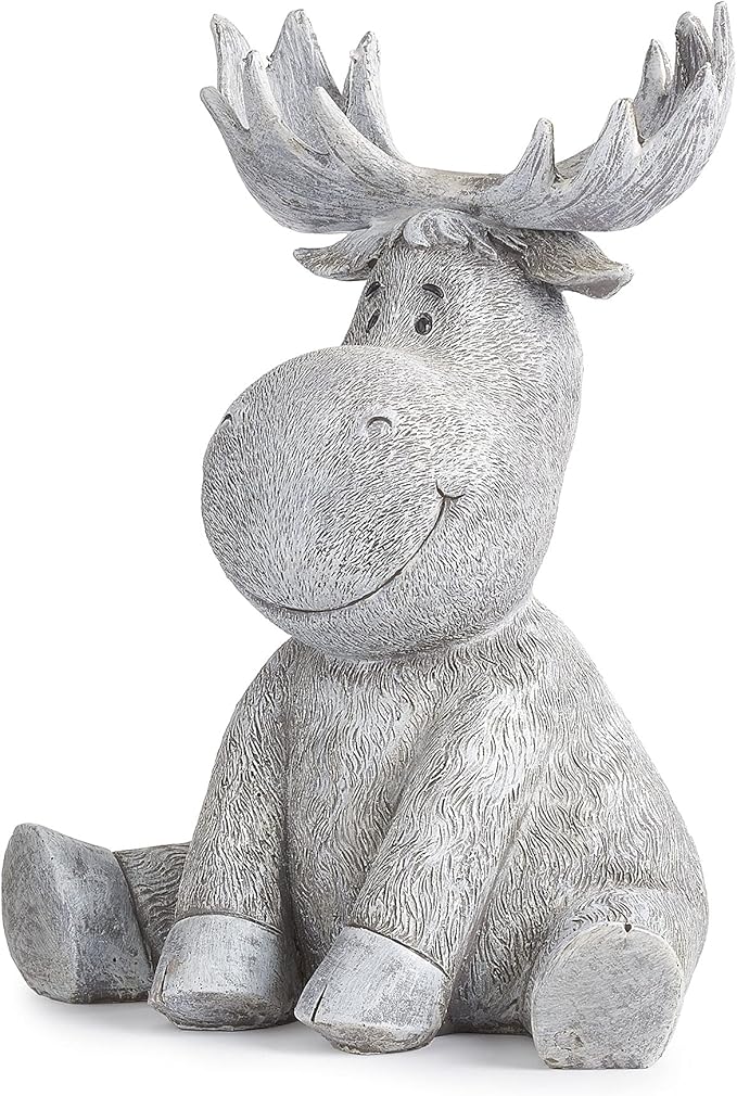 Roman Pudgy Moose 9.5 Inches Height Garden Figurine