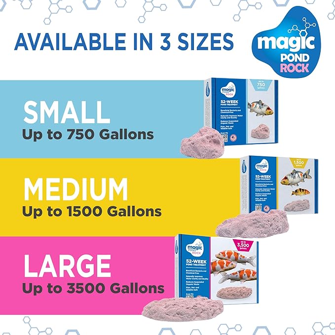 Magic Pond Rocks, Fish Tank Rocks for Enhancing Water Clarity with Your Regular Cleaning Routine, Fish Friendly Aquarium Rocks, All Natural Aquarium Decor, Small - Up to 750 Gallons