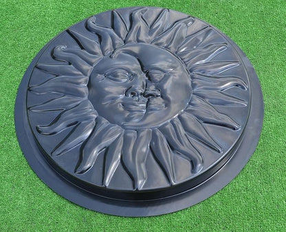 Concrete Mold Sun and Moon Plaster Concrete Stepping Stone Garden Path Decor (S11)