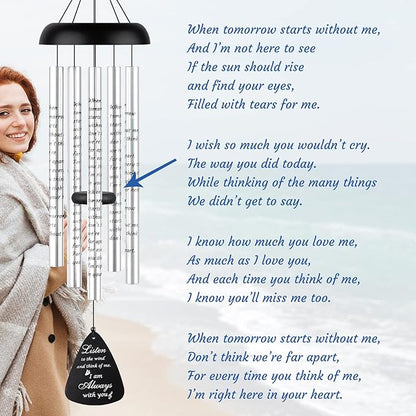 Sympathy Gift Wind Chimes for Outside - 36'' Large Memorial Wind Chimes for Loss of Loved One, Bereavement Gifts Windchimes in Memory of Loved One, Mother/Mom/Father, Condolence Remembrance Deep Tone