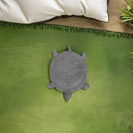 Tofficu Cast Iron Turtle Stepping Stone for Garden and Outdoor Walkway, Metal Decorative Lawn Pathway Ornament, Backyard Turtle Statue for Patio Landscaping