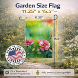 Caroline's Treasures Iowa Wild Prairie Roses in Watercolor Garden Flag Mailbox Flag Decorative Yard Flag Banner Outside Patio Artwork Yard Flower Beds, Garden Size, Multicolor