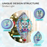 FONMY Sugar Skull Wind Spinner Cat 12inch 3D Stainless Steel Wind Sculpture Worth Gift Christmas Decor.Hanging Mandala Kitten Skull Wind Spinners Metal Yard Art Garden Decoration Indoor/Outdoor Décor