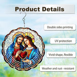 Jesus Wind Spinners Outdoor, Hanging Wind Spinner for Garden Decoration, 8 inch 3D Stainless Steel Metal Wind Sculpture for Indoor/Outdoor Decor