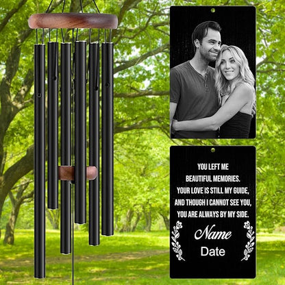 Personalized Wind Chimes Memorial Engraved Gift,Custom Sympathy Wind Chime for Loss of Loved One,Customized Mother Father Dog Pet Family Remembrance Bereavement Gifts