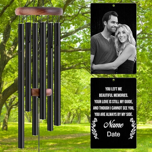 Personalized Wind Chimes Memorial Engraved Gift,Custom Sympathy Wind Chime for Loss of Loved One,Customized Mother Father Dog Pet Family Remembrance Bereavement Gifts