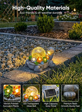 Brightown-Solar-Turtle-Garden-Decor-Statue with 5 Succulent LED Lights, Hand-Painted Resin, IP65 Waterproof Outdoor Decor for Patio, Balcony & Yard Decorations, Unique Mothers Day Gifts for Mom