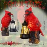 Suzile Cardinal Garden Statue with Solar Lantern 6.3 Solar Light for Outside Cardinal Garden Decor Sculptures & Statues Lights for Lawn Decor Unique Ornament Gift for Women Mom