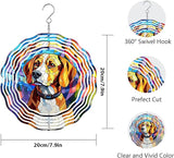 Beagle Dog Wind Spinners Outdoor Dog Memorial Gifts, 3D Metal Kinetic Hanging Garden Wind Spinner, Spinner Decor, Wind Sculptures for Outdoor & Indoor, Window, Yard Decor (Beagle 1)