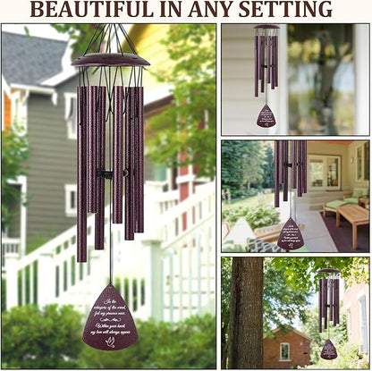 Memorial Wind Chimes for Loss of Loved One, 33.5 Inch Wind Chimes for Outside, Windchimes in Memory of a Loved One, Sympathy Wind Chimes, Bereavement Remembrance Funeral Gift
