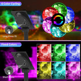 T-SUNUS Color Changing Solar Landscape Spotlights 4 Pack, IP65 Waterproof RGB Spot Lights 9.8ft Cable, Separated Panel Garden Light for Flag Outdoor Yard Driveway Porch Walkway Pool Patio