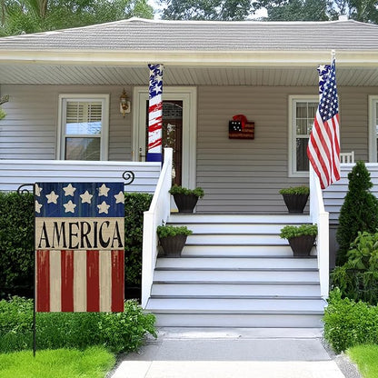 4th of July Garden Flag 12x18 Inch Double Sided, Patriotic American Flag Yard Decoration,Small Seasonal Outdoor Decorations for Summer Independence Day,250th Years America Anniversary Holiday Outside