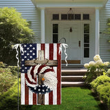 Patriotic Stars and Stripes Eagle Wreath Garden Flag 12x18 Inch Double Sided USA 4th of July Burlap Yard Flags Memorial Day Independence Day Yard Outdoor Decoration