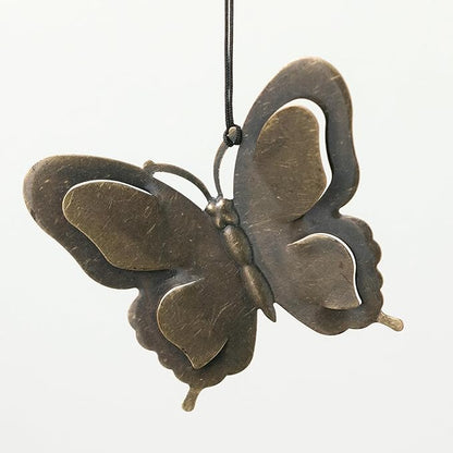 Woodstock Wind Chimes My Butterfly Chime, Bronze Aluminum Tubes, Small 21-Inch, Light Airy Sound Wind Chime for Outdoor Decor for Garden