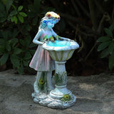 Voveexy Fairy Garden Statue, Solar Garden Angel Figurine Outdoor Decoration Waterproof Resin Angel Sculpture for Patio Yard Lawn Porch Art Decoration Ornament Housewarming Christmas Birthday Gift