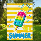 BlissYard Summer Garden Flags 12x18 Double Sided Summer Banner Beach Gardens Flag Bright Popsicle Sun Design Holiday Outside Decorations Yard Flags for Seasonal Decoration in Yard and Garden
