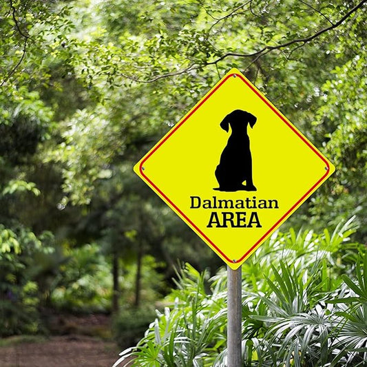 Dalmatian Crossing Xing Sign Beware of Dalmatian Dog Metal Sign Dalmatian Funny Warning Sign Crossing Zone Sign for Farm Yard Front Door Indoor Outdoor Street Sign 10x10in